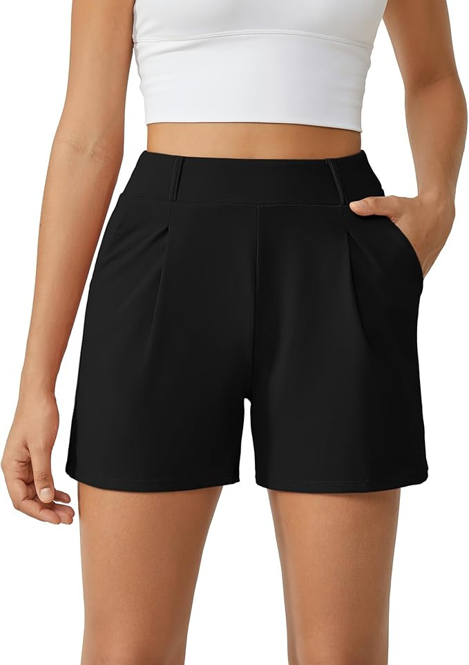 G4Free 2025 Trendy Shorts for Women Dressy Casual High Waisted Lounge Summer Pleated Shorts with ... | Amazon (US)