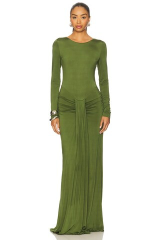 The Heena Gown in Olive | Revolve Clothing (Global)