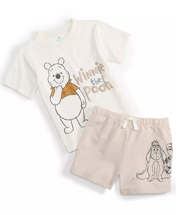 Disney Baby Boys Winnie the Pooh 2-Pc. Graphic T-Shirt & Shorts Set - Macy's | Macy's