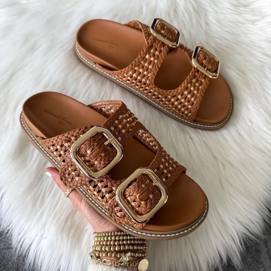 Women’s Collin Sandals with Memory Foam Insole - Universal Thread™ Cognac runs true to size

