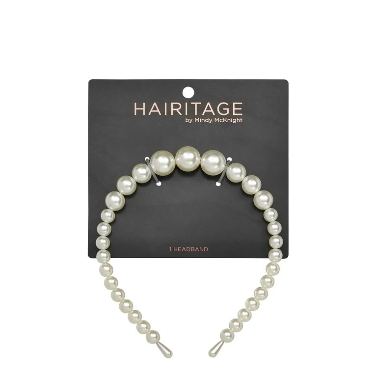 Hairitage Stylish Pearl Headband for Women & Girls for All Hair Types | Ivory White, 1PC | Walmart (US)