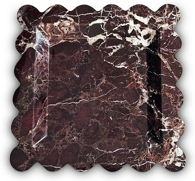 Anacua House | Scalloped Edge Marble Tray (Red Rosso Levanto Marble) | Amazon (US)