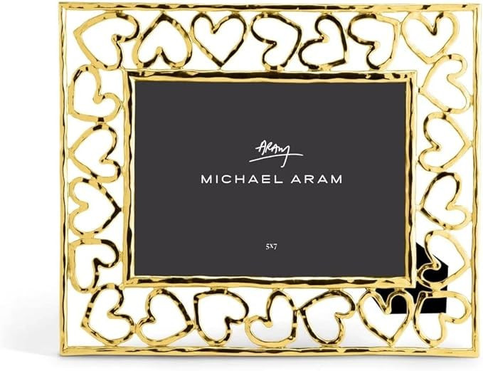 Michael Aram Gold Golden Heart Photo Picture Frame Holds 5x7 Photo | Amazon (US)