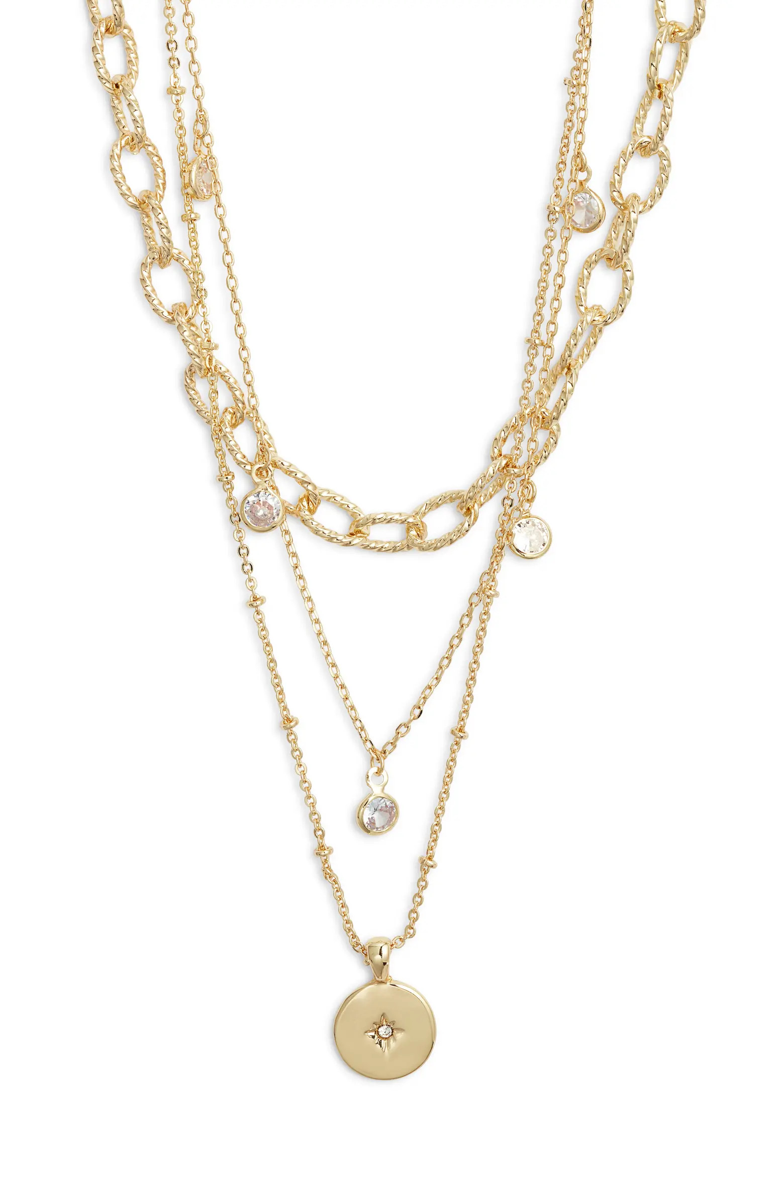 Nordstrom Set of 2 Crystal Charm Layered Necklaces | Nordstrom | Nordstrom