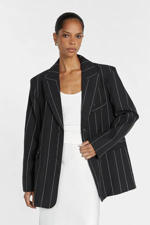 AVA BLACK PINSTRIPE BLAZER | DISSH