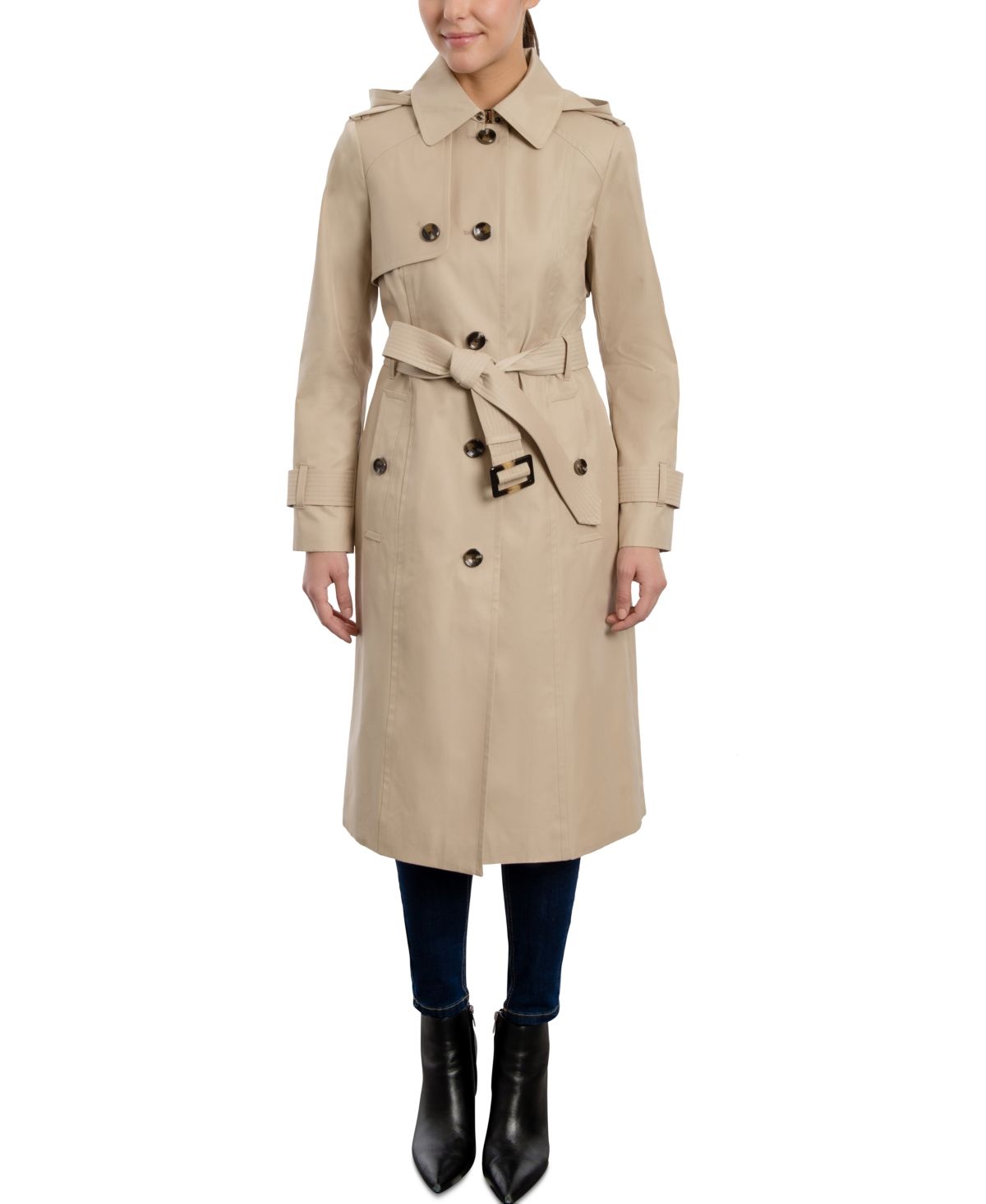 London Fog Women's Hooded Maxi Trench Coat | Macys (US)