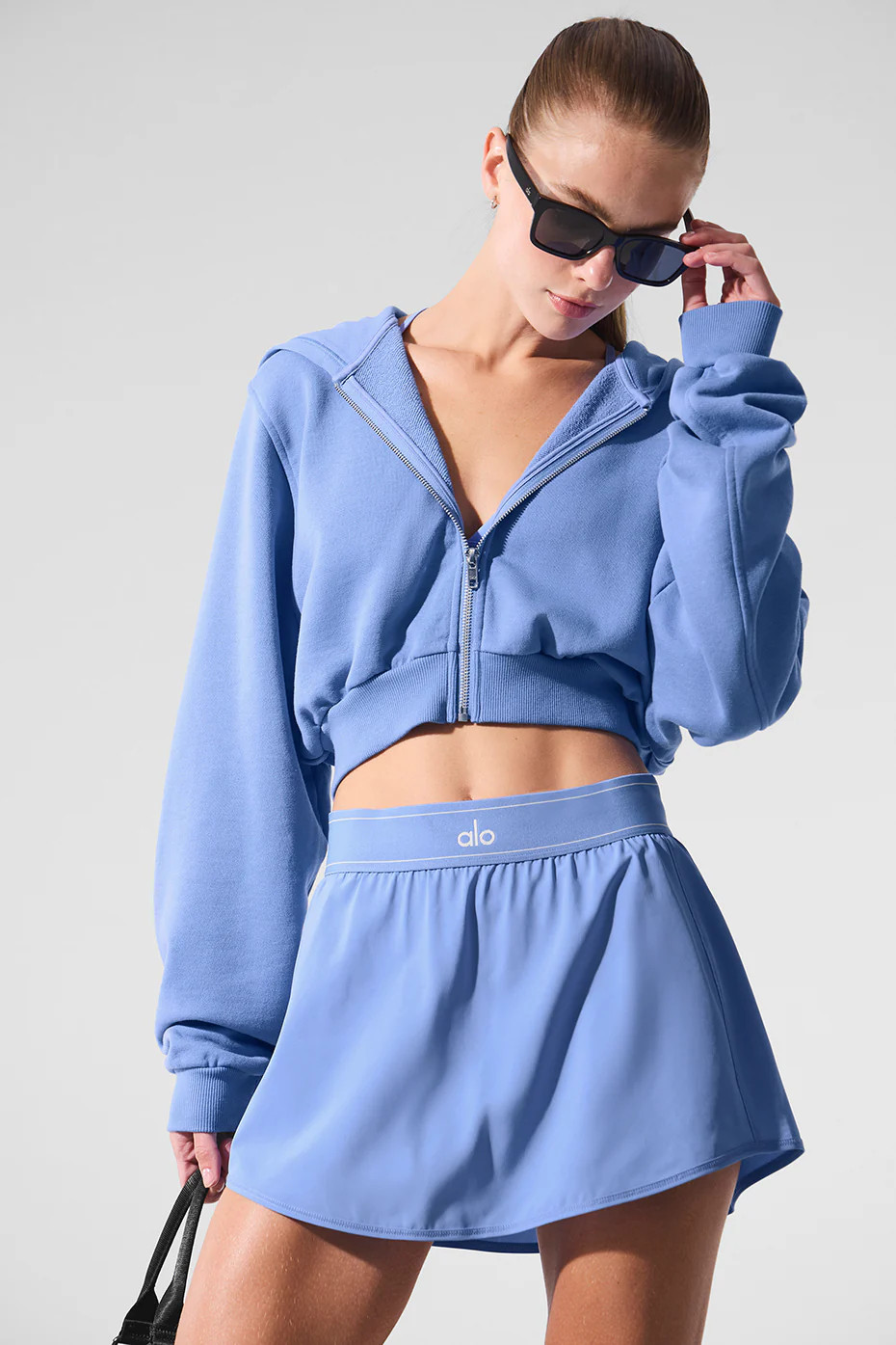 ALO | Sweet Escape Zip Up Hoodie in Crystal Clear Blue, Size: XS | Alo Yoga (US)