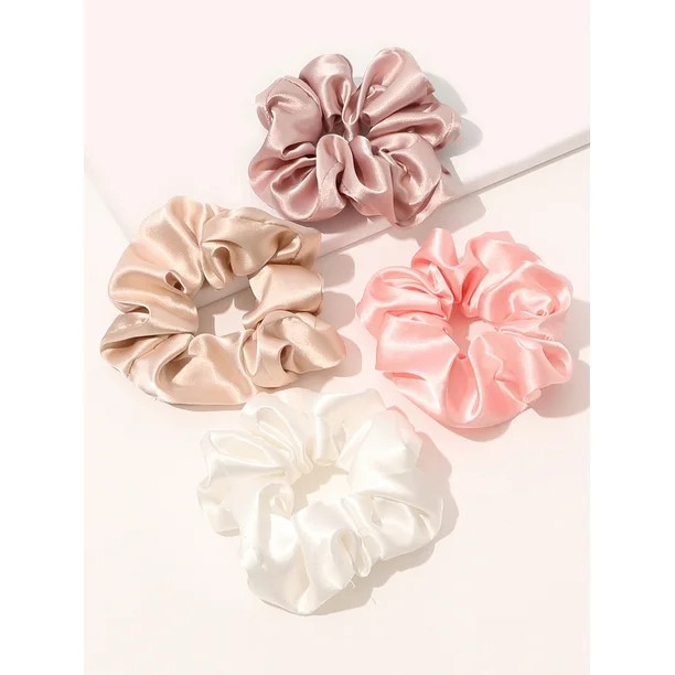 Ivyu Scrunchies Hair Ties Silk Satin Scrunchy - Hair Elastics Bands Ponytail Holder Pack of Neutr... | Walmart (US)