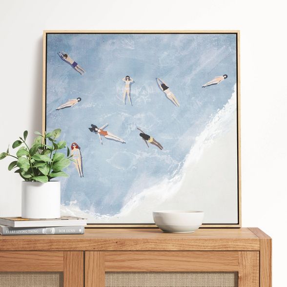 20&#34; x 20&#34; Swimming Framed Wall Canvas - Threshold&#8482; | Target