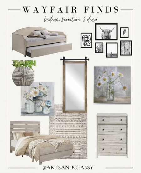 Bedroom inspiration from Wayfair with all the farmhouse vibes! From bedroom furniture to home decor finds to create a dreamy oasis. 

#LTKHome #LTKSaleAlert