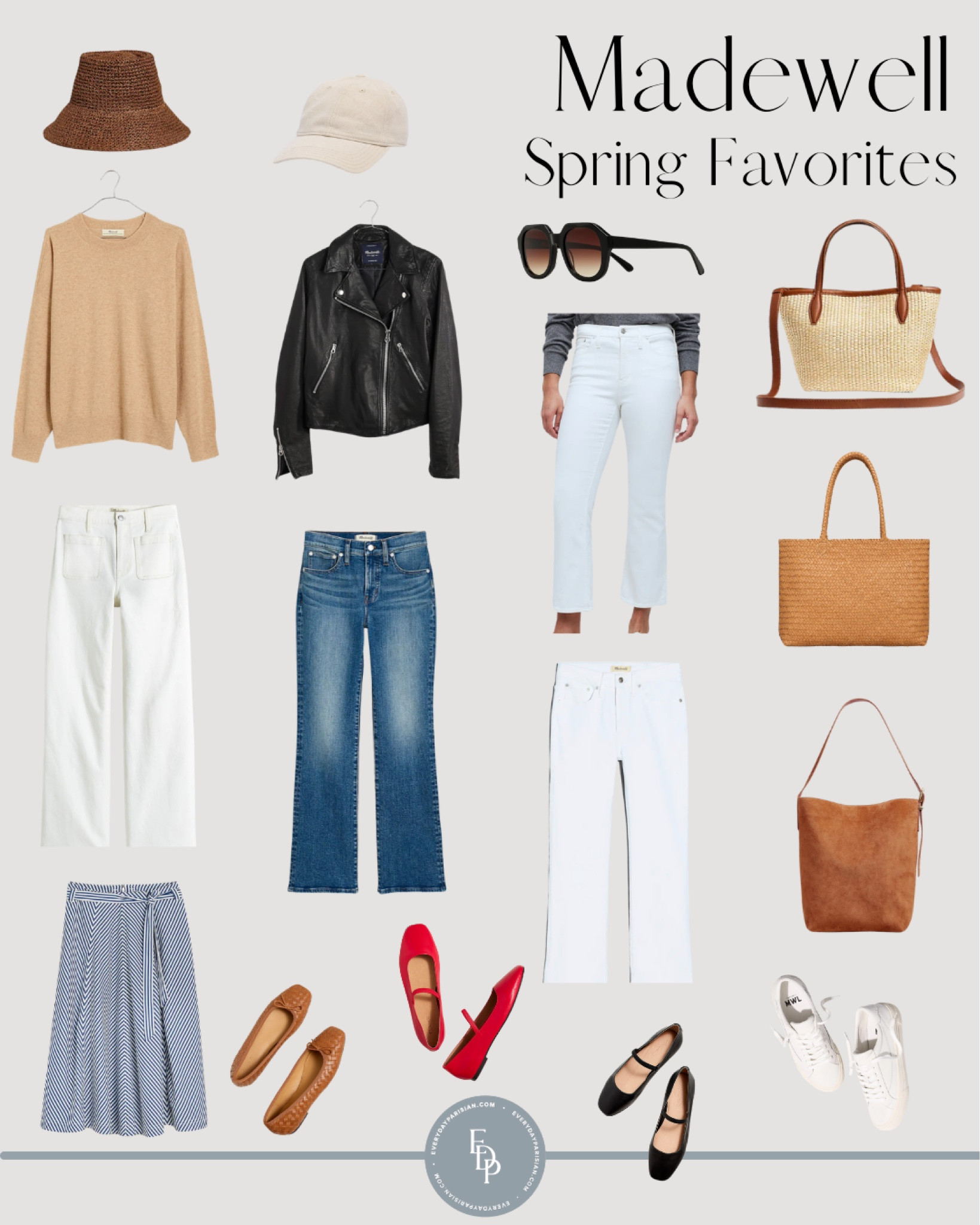 Madewell Spring favorites ❤️ use the code FIRSTDIBS for 25% off Don’t miss the super cute woven flats and kick out jeans. 

#LTKstyletip #LTKsalealert