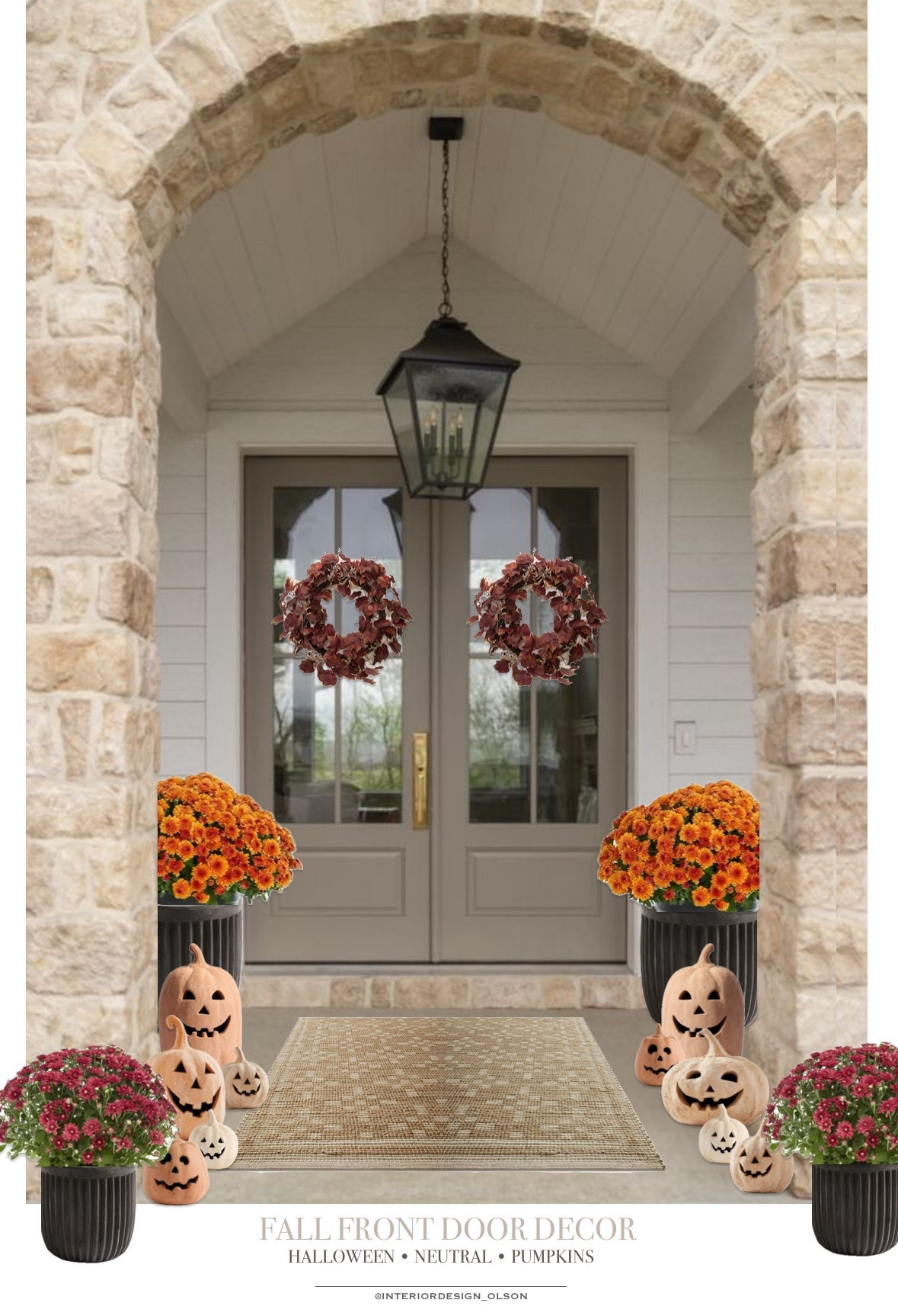 Fall Porch Decor 🍂🎃 | Cozy + Timeless Front Door Styling

Bringing all the warm autumn vibes to our front door this year! I styled the porch with terracotta jack-o’-lantern pumpkins from Pottery Barn, beautiful mums in ribbed planters, and a gorgeous McGee & Co. wreath for that cozy, elevated fall look.
Mixing classic Halloween touches with neutral, timeless pieces that work all season long.

Tap to shop everything from pumpkins to planters and recreate the look!

Keywords: fall front porch decor, Halloween porch styling, Pottery Barn terracotta pumpkins, McGee and Co wreath, neutral fall porch, cozy Halloween decor, mums in planters, timeless fall entryway

#FallPorchDecor #PotteryBarnPumpkins #McGeeAndCoWreath #NeutralHalloween #FrontDoorStyling #FallFrontPorchInspo #LTKFallDecor #HalloweenFrontPorch #CozySeasonDecor #InteriorDesignOlson

#LTKHome