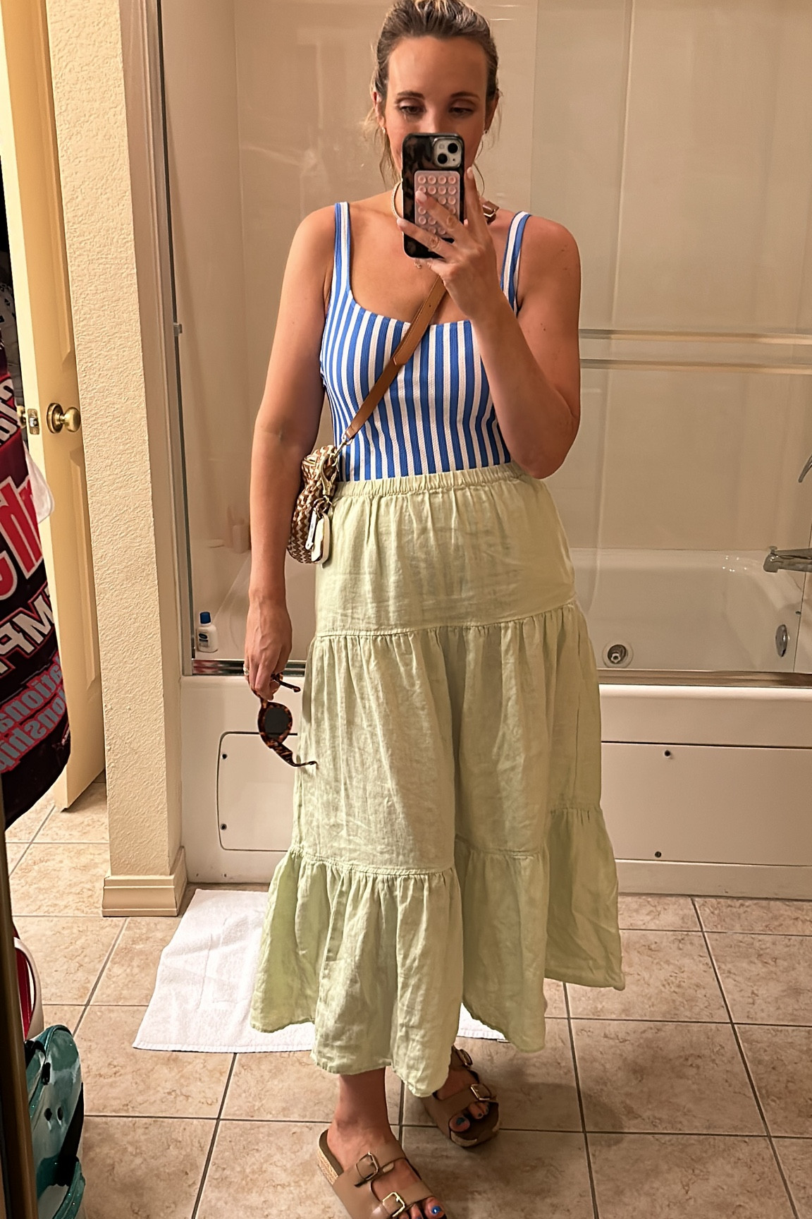 A cute, affordable, full coverage swimsuit that is perfect for mom life! 