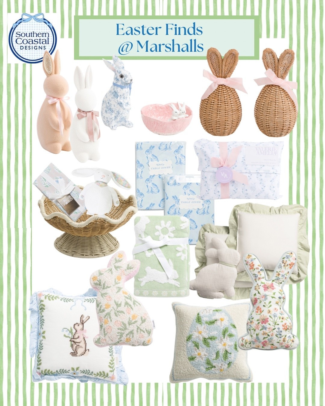 Easter Finds at Marshalls 🐰🌸
Sharing the sweetest bunny decor, rattan accents, and Easter linens. So many classic blue, green, and pink touches for a charming Easter refresh.

#LTKOver40 #LTKHome #LTKSeasonal