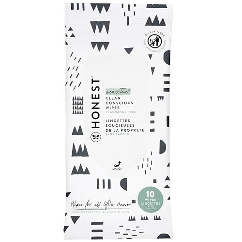 The Honest Company Clean Conscious Unscented Wipes , Over 99% Water, Compostable, Plant-Based, Baby Wipes , Hypoallergenic for Sensitive Skin, EWG Verified , Pattern Play, 10 Count | Amazon (US)