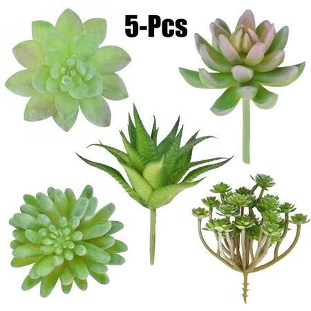 5PCS Artificial Succulent, Justdolife Fashionable Faux Plant Unpotted Succulent Stems for DIY Hom... | Walmart (US)