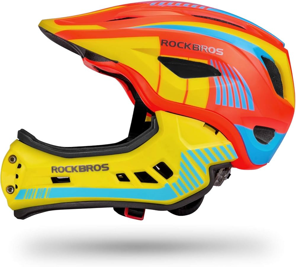 ROCKBROS Kids Full Face Helmet Kids Bike Helmets Lightweight Toddler Mountain Bike Helmet Detacha... | Amazon (US)