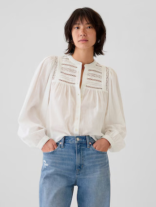 Lace-Trim Shirt | Gap (US)