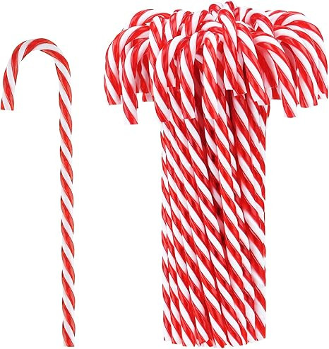 Christmas Plastic Candy Cane Christmas Tree Hanging Ornament for Holiday Party Decoration Favor(R... | Amazon (US)