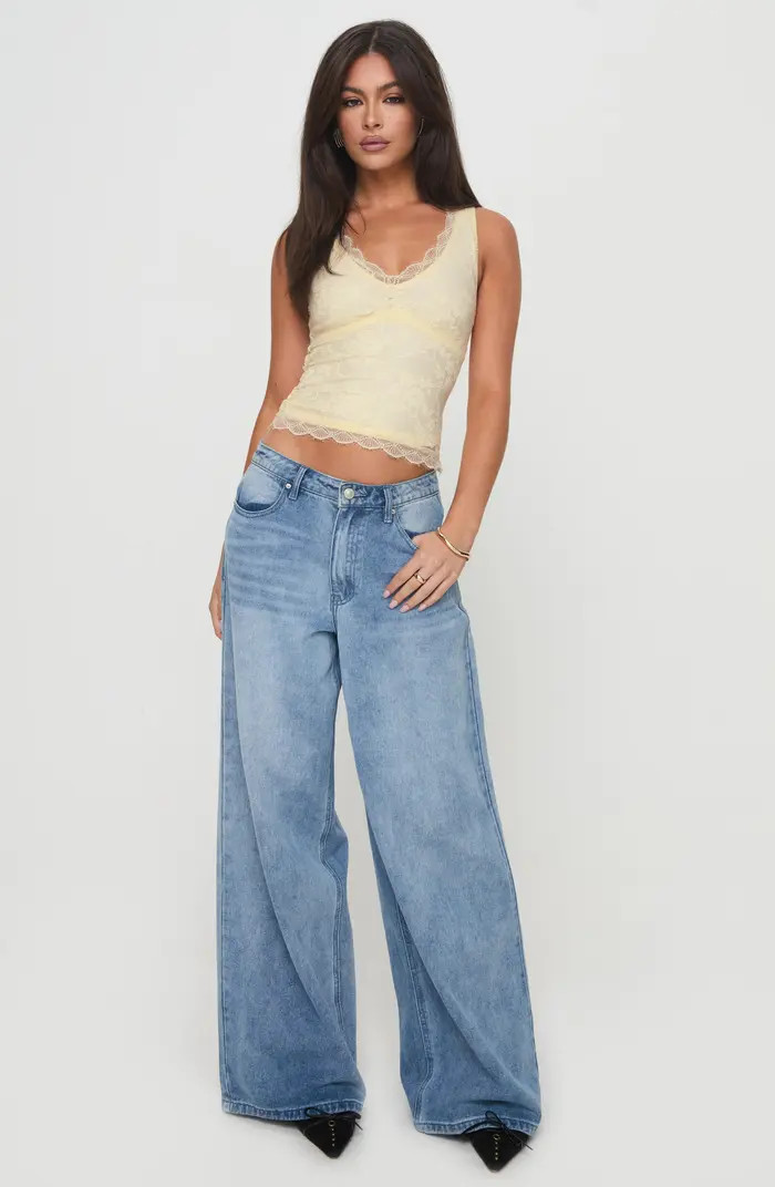 Far Away Lace Overlay Crop Tank | Nordstrom