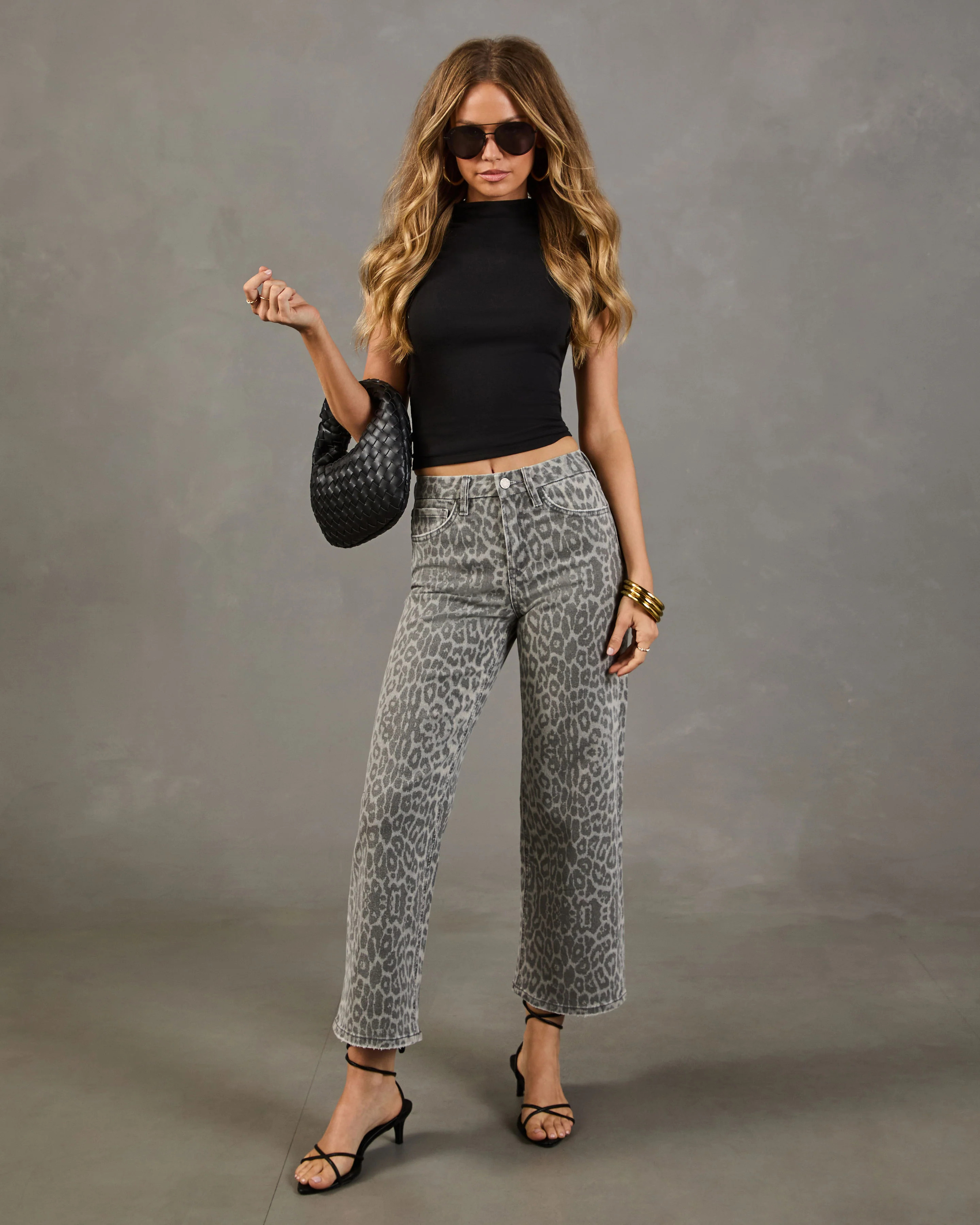 Jonnie Rigid High Rise Wide Leg Animal Print Jeans | VICI
