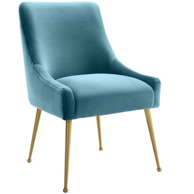 Beatrix Velvet Side Chair Sea Blue | Target