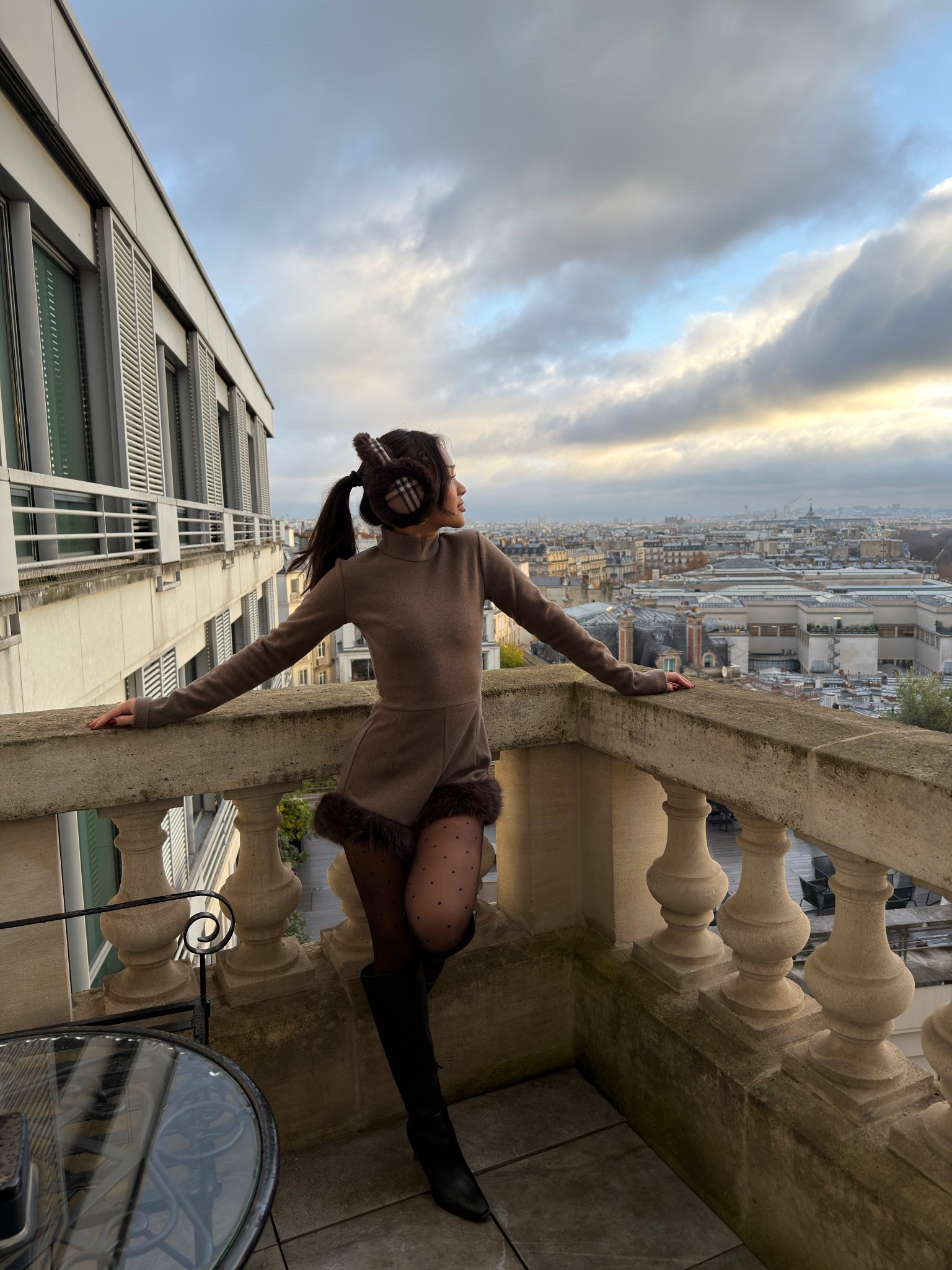 Quick balcony pic in Paris! 

elevated looks, chic outfit, dinner outfit, going out outfit, off the shoulder dress, purse, fur coat, slingback heels, elevated evening look, luxe night out outfit, chic going out look, elegant evening outfit, upscale going out outfit, old money style, polished and refined

#LTKPetite #LTKHoliday #LTKootd