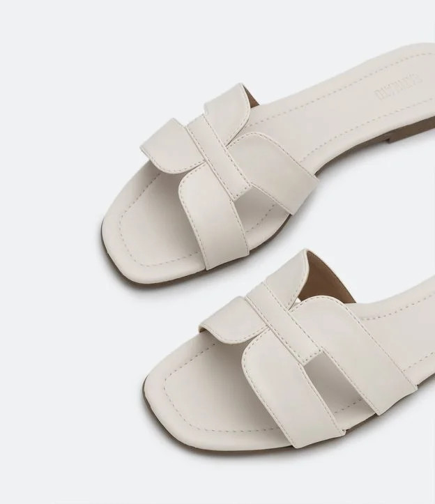 Sandália Rasteira com Cabedal H Dourado - Lojas Renner | Renner (BR)