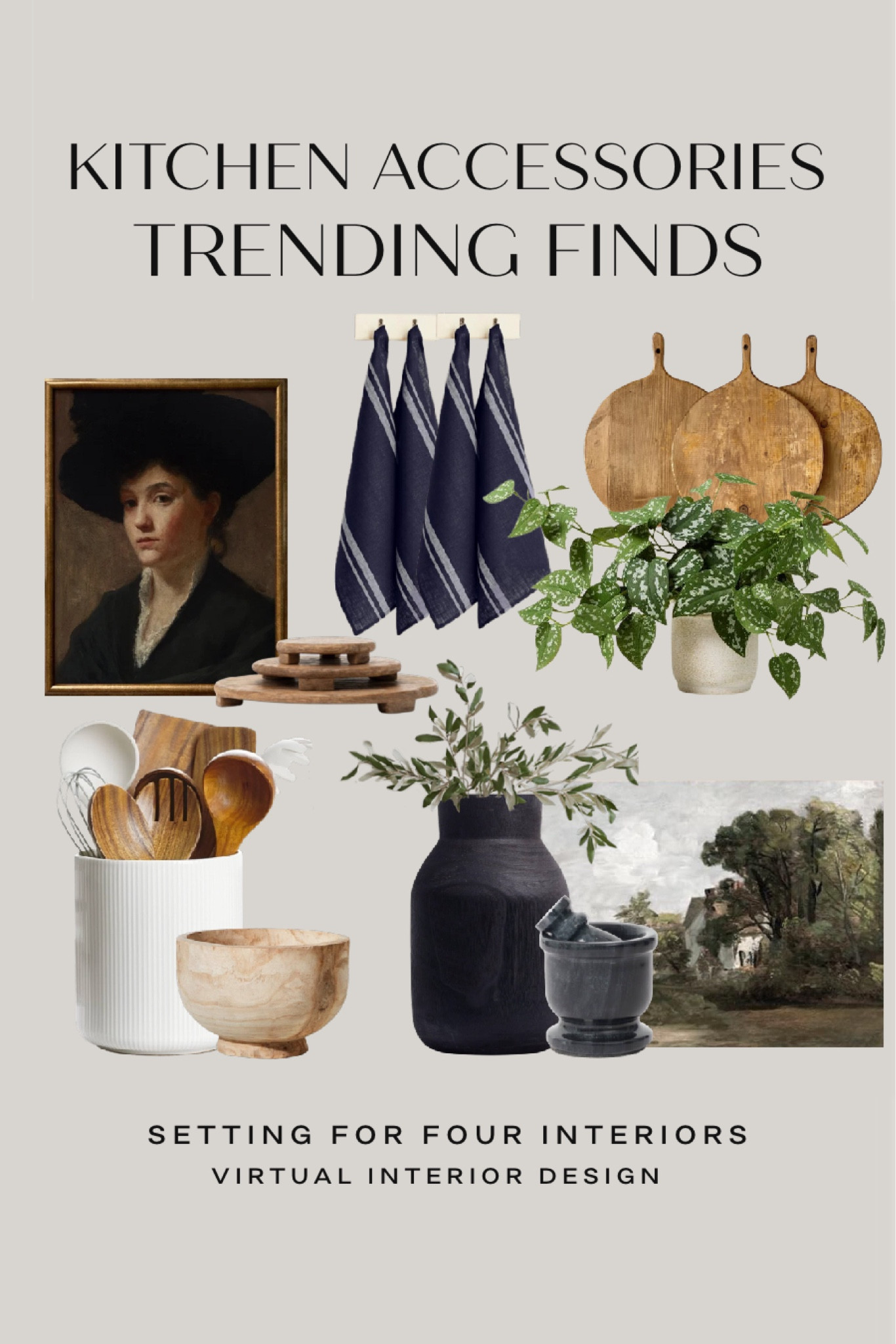 Kitchen accessories- trending finds.
Decorating ideas for your kitchen countertops and kitchen island.

Organic modern, transitional, farmhouse, earthy, neutral, natural, wood, stone, art, tea towel, plants, utensil holder, vase, mortar, pestle, landscape art, vintage, cutting boards, bread board, decorative bowl, white, beige, black, brown, vintage art

#LTKSaleAlert #LTKFindsUnder50 #LTKHome