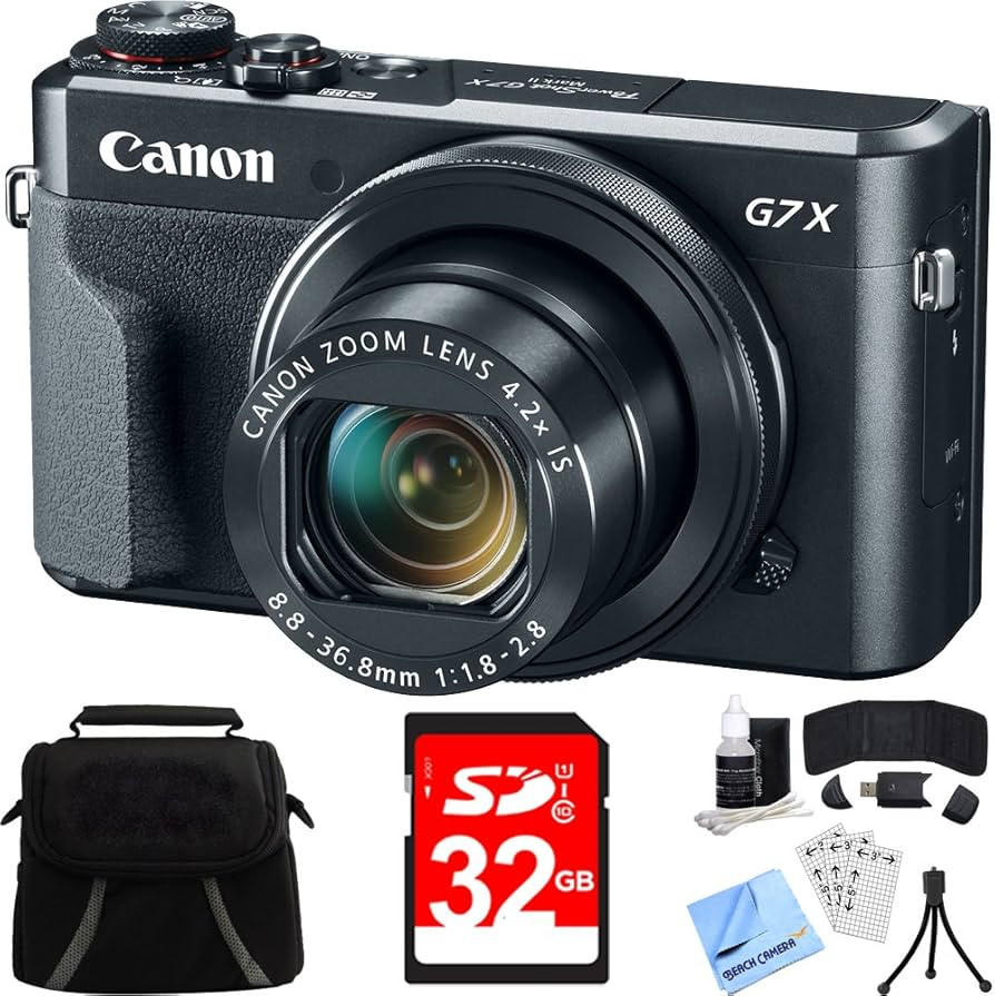 Canon PowerShot G7 X Mark II Digital Camera w/Accessory Bundle Includes Camera, Bag, 32GB SDHC Me... | Amazon (US)
