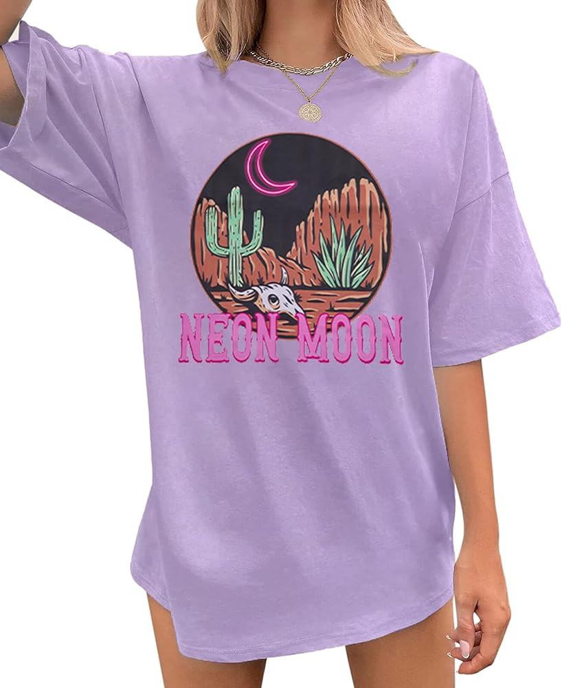 Women's Oversized T Shirts Neon Moon Shirts Classic Country Cowgirl T-Shirt Music Vintage Graphic... | Amazon (US)