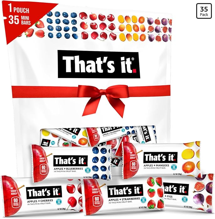 That's it. Mini Fruit Bars (Variety 35 Pack) No Sugar Added, Plant-Based, Vegan & Gluten Free, Br... | Amazon (US)