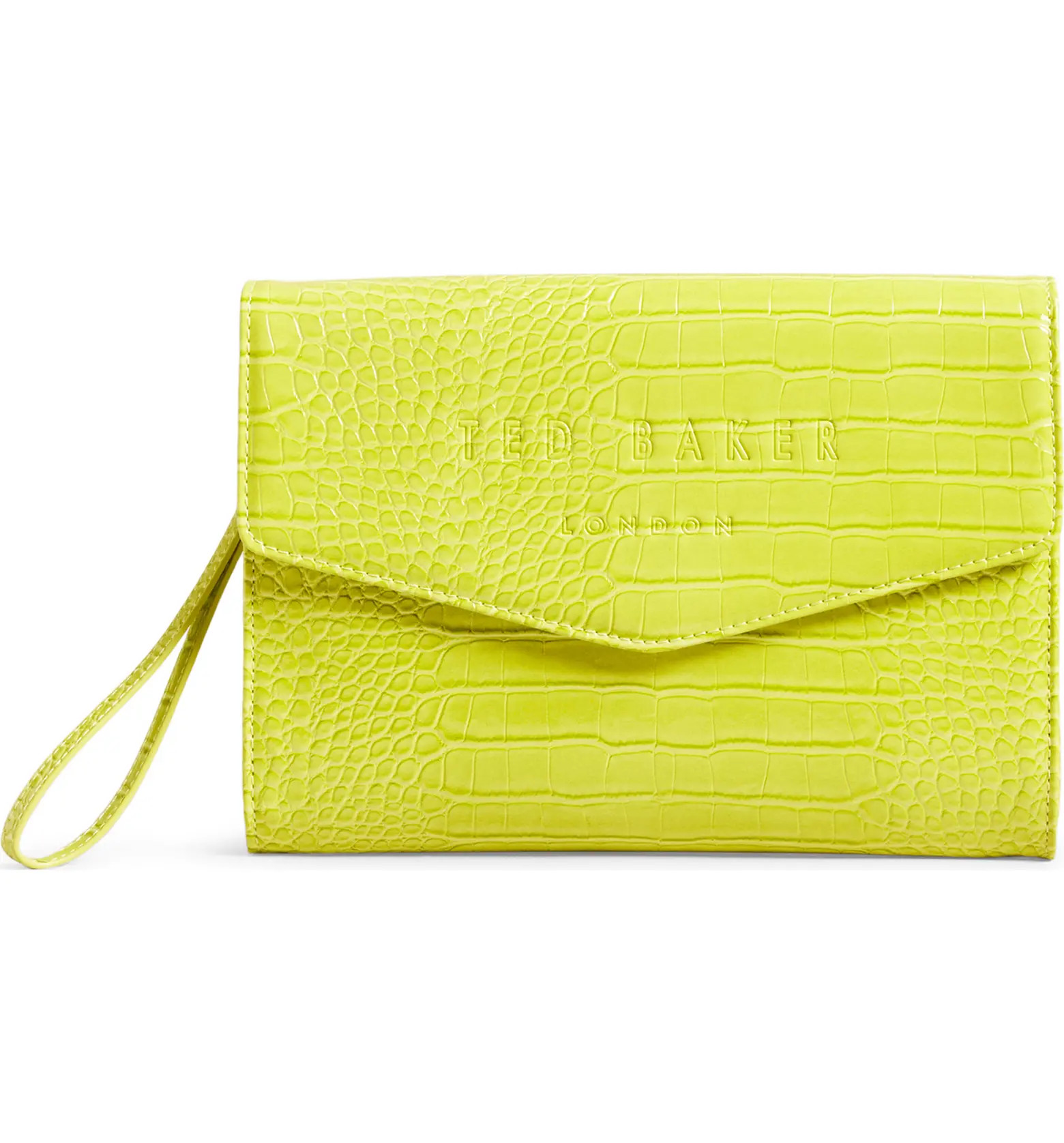 Crocey Croc Embossed Faux Leather Clutch | Nordstrom