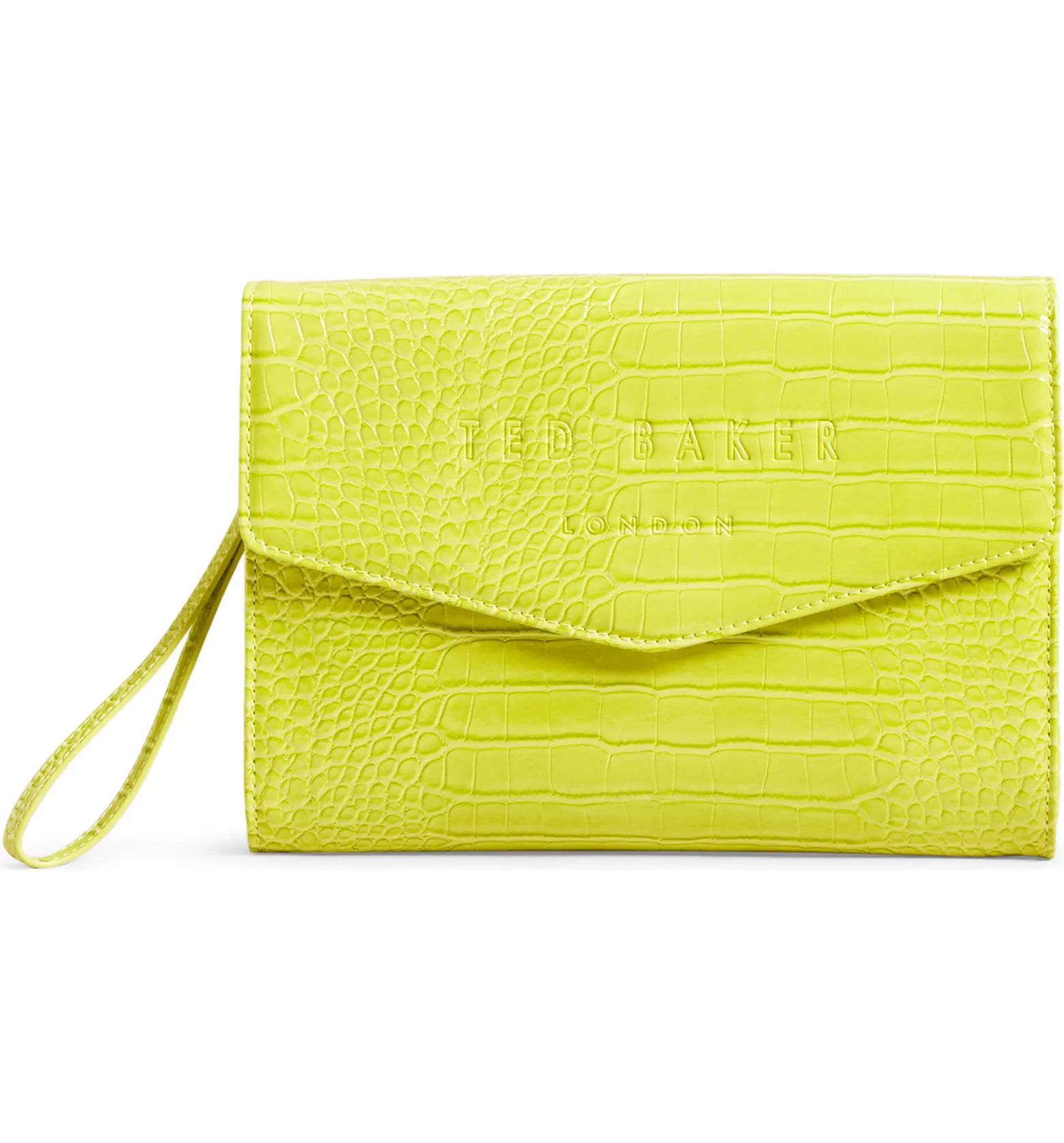 Crocey Croc Embossed Faux Leather Clutch | Nordstrom