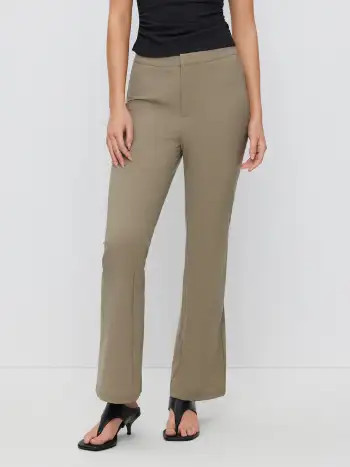Woven Mid Rise Flared Pants  For Work | Cider