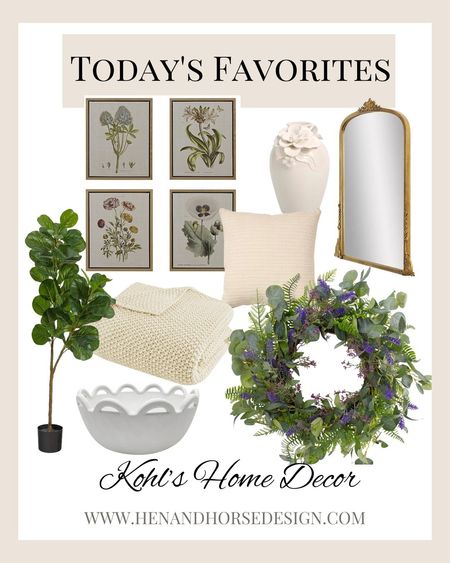 Kohl's Home Decor!Fun neutrals for spring! Mirror | Wall art | Throw | Pillow | Vase | Ceramic Bowl | Wreath 

#LTKhome #LTKstyletip #LTKsalealert