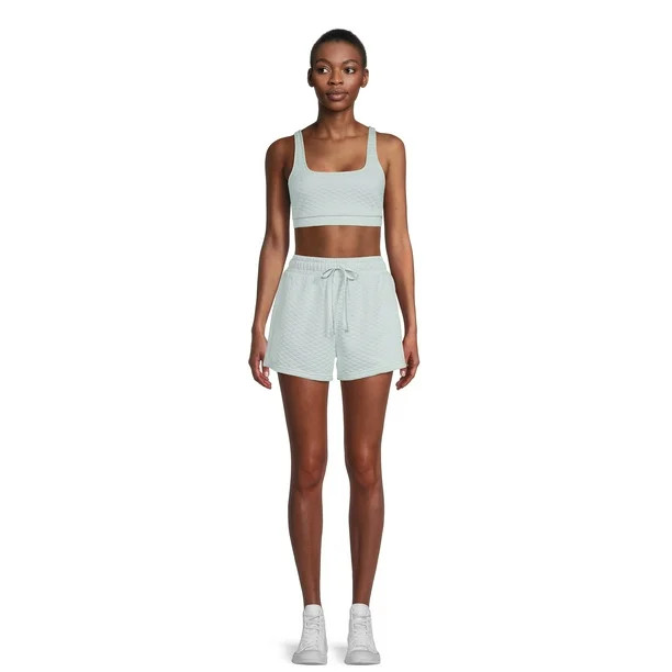 No Boundaries Juniors Quilted Crop Top and Shorts Set, 2-Piece | Walmart (US)