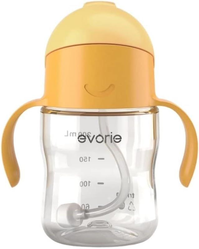 Evorie Tritan Weighted Straw Sippy Cup with Handles for Baby and Toddlers 6 months up, 7 Oz Leakp... | Amazon (US)
