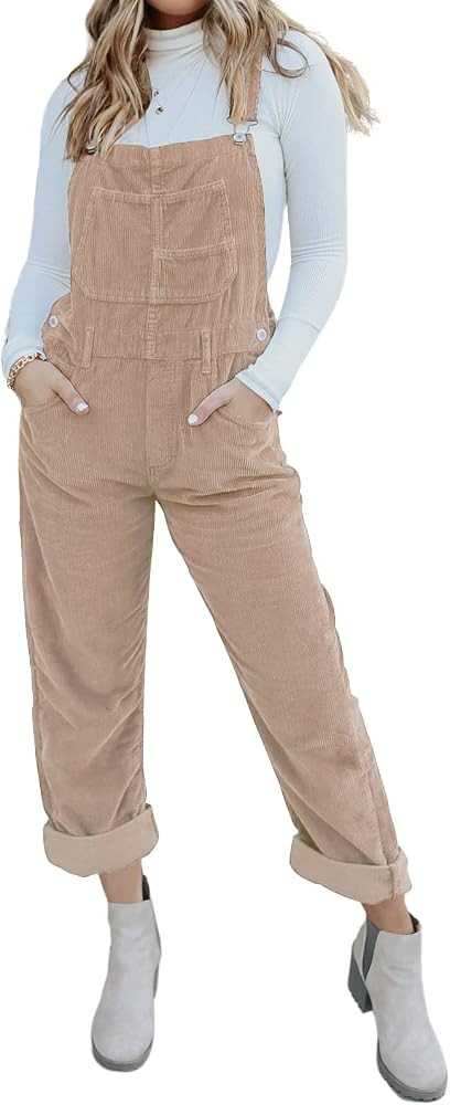 Onedreamer Womens Corduroy Overalls Adjustable Straps Baggy Bib Corduroy Jumpsuit Casual Corduroy... | Amazon (US)