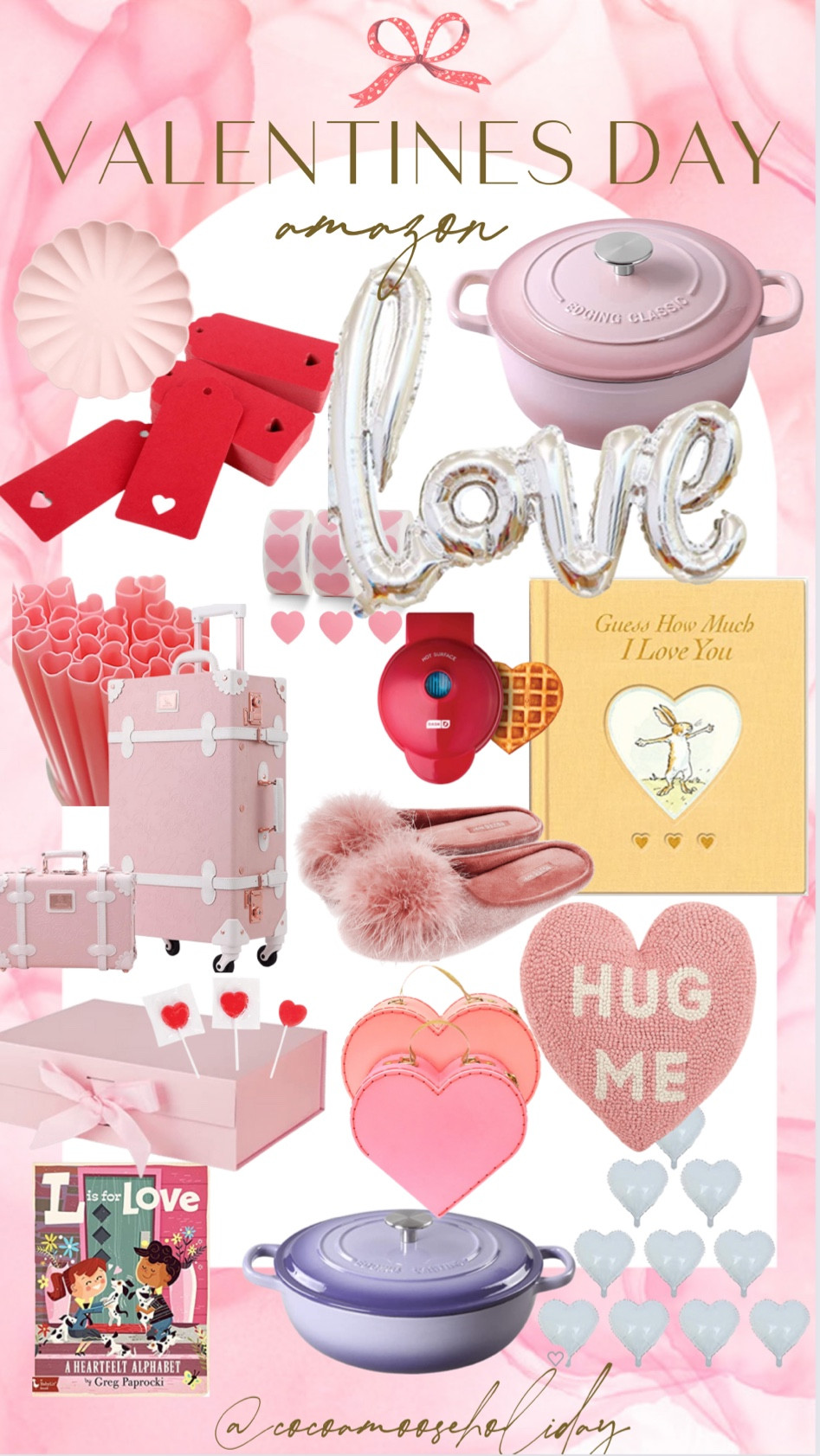 Valentines Amazon Guide for #valentinesday #valentinesday2023

Love balloons
Hug me pillow 
Heart suitcases
Love baskets for kids
Pink suitcases
Love tags for baskets
Pink Dutch oven
Purple Dutch oven
Valentines Dutch oven 
Mini heart waffle maker
Valentines books for kids 


#LTKfamily #LTKSeasonal #LTKhome