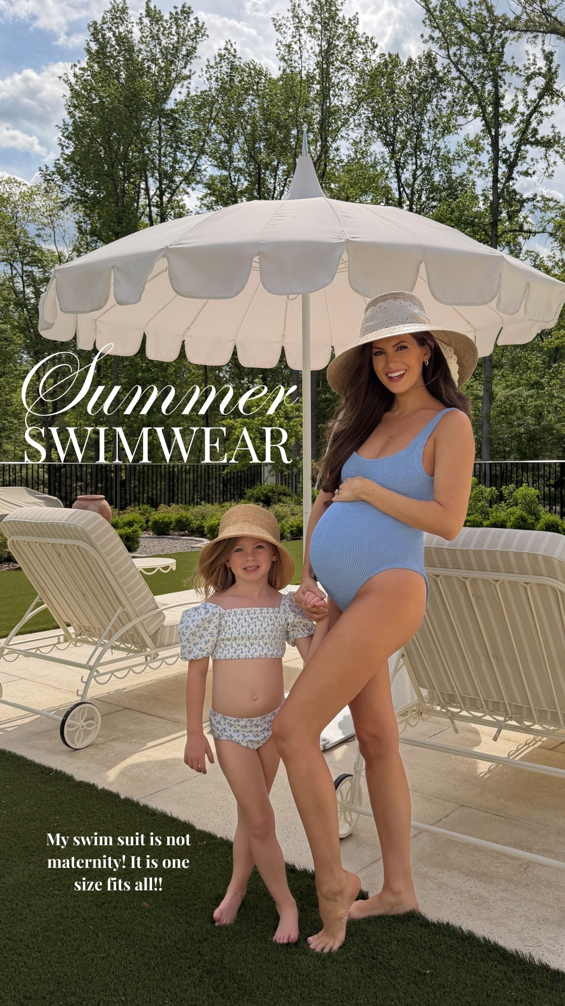 Afternoon pool looks 🩵 this is the only one-piece swimsuit I’ve found that actually fits my pregnant belly!

#LTKKids #LTKBump #LTKmomlife