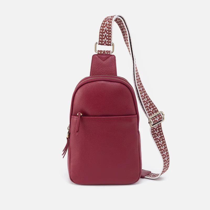 Cass Sling In Pebbled Leather - Wine | HOBO Bags