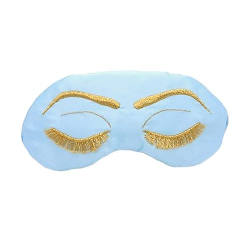 Vintage Glam Eyelashes Sleep Mask in Sky Blue and Metallic Gold | Amazon (US)