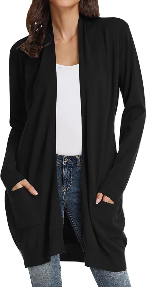 GRACE KARIN Essential Solid Open Front Long Knited Cardigan Sweater for Women | Amazon (CA)