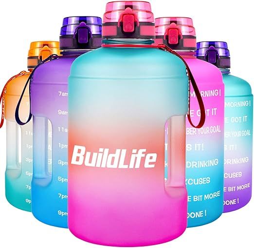 BuildLife Gallon Motivational Water Bottle Wide Mouth with Time Marker/Flip Top Leak Proof Lid/On... | Amazon (CA)