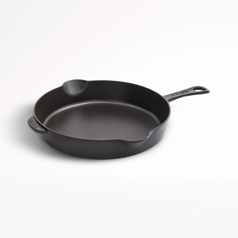 Staub 11" Matte Black Enameled Cast Iron Traditional Deep Skillet + Reviews | Crate & Barrel | Crate & Barrel