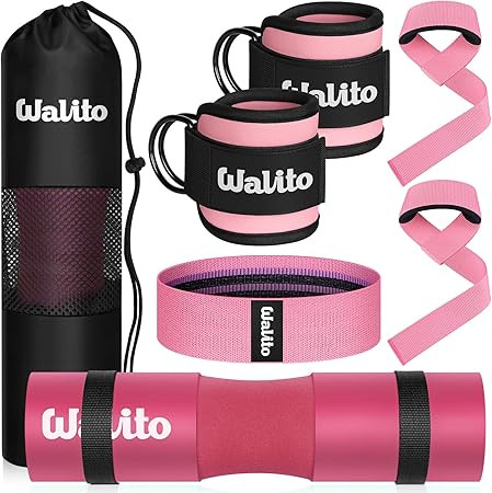 WALITO 7Pcs Barbell Pad Set for Hip Thrust - Squat Pad,Gym Accessories for Women with Bar Bad,Ben... | Amazon (US)