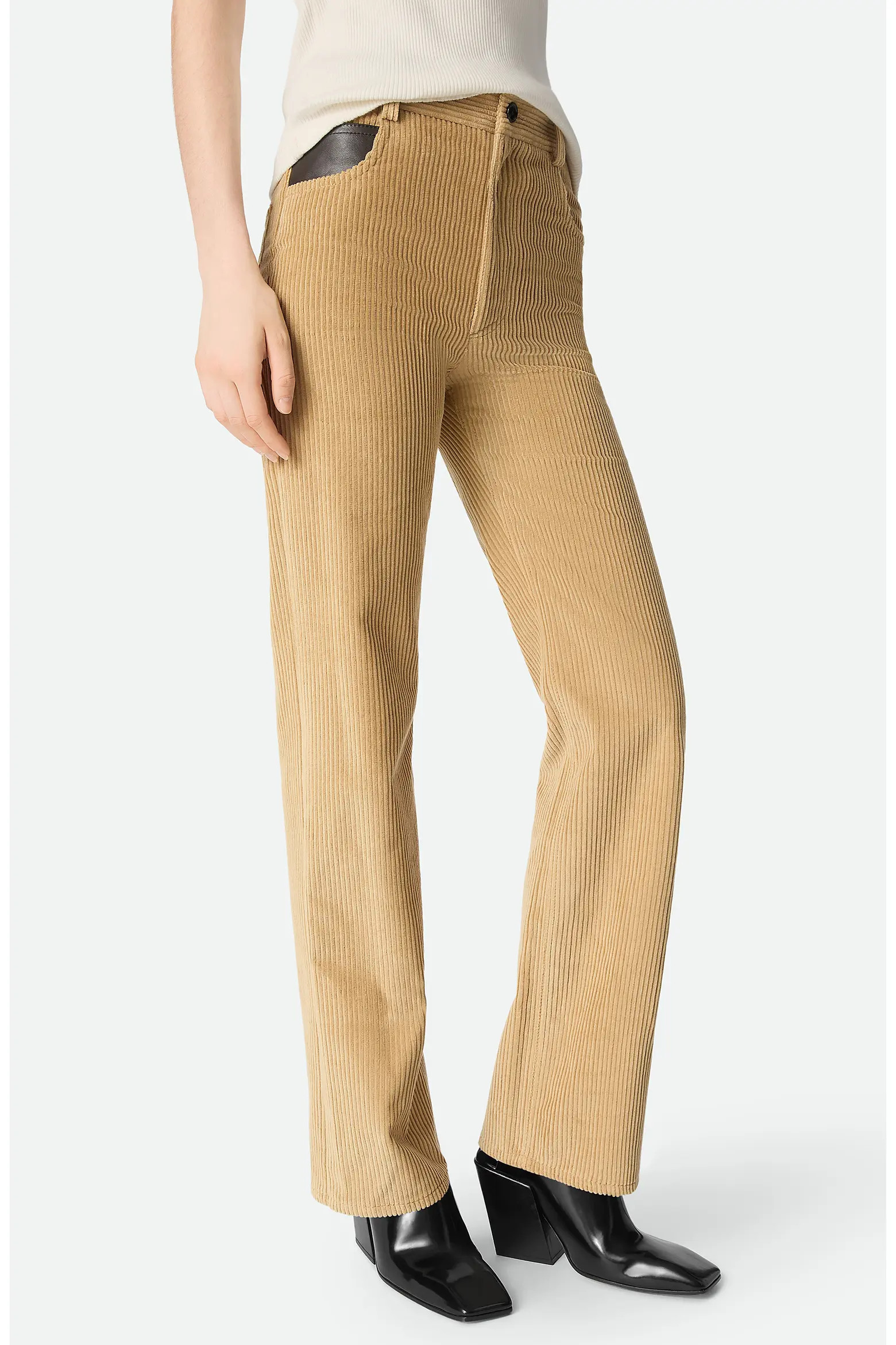 Leather Patch Corduroy Pants (Women) | Nordstrom | Nordstrom