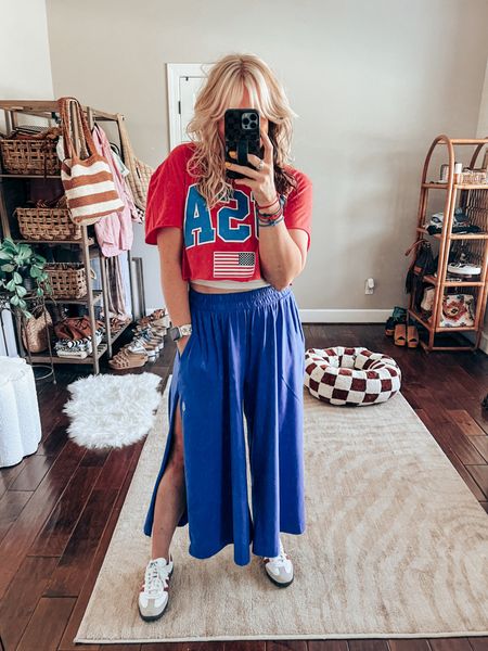 My Memorial Day fit 🇺🇸❤️💙✨
Tee XL(cut to a crop mens) 
Tank M/L
Pants M
Adidas sized down 
Summer outfit, free people, 

#LTKOver40 #LTKStyleTip #LTKFindsUnder100