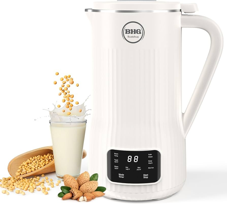 Nut Milk Maker Machine 20oz – Upgraded 10-Blade Almond, Soy & Oat Milk Maker, Plant-Based Dairy... | Amazon (US)